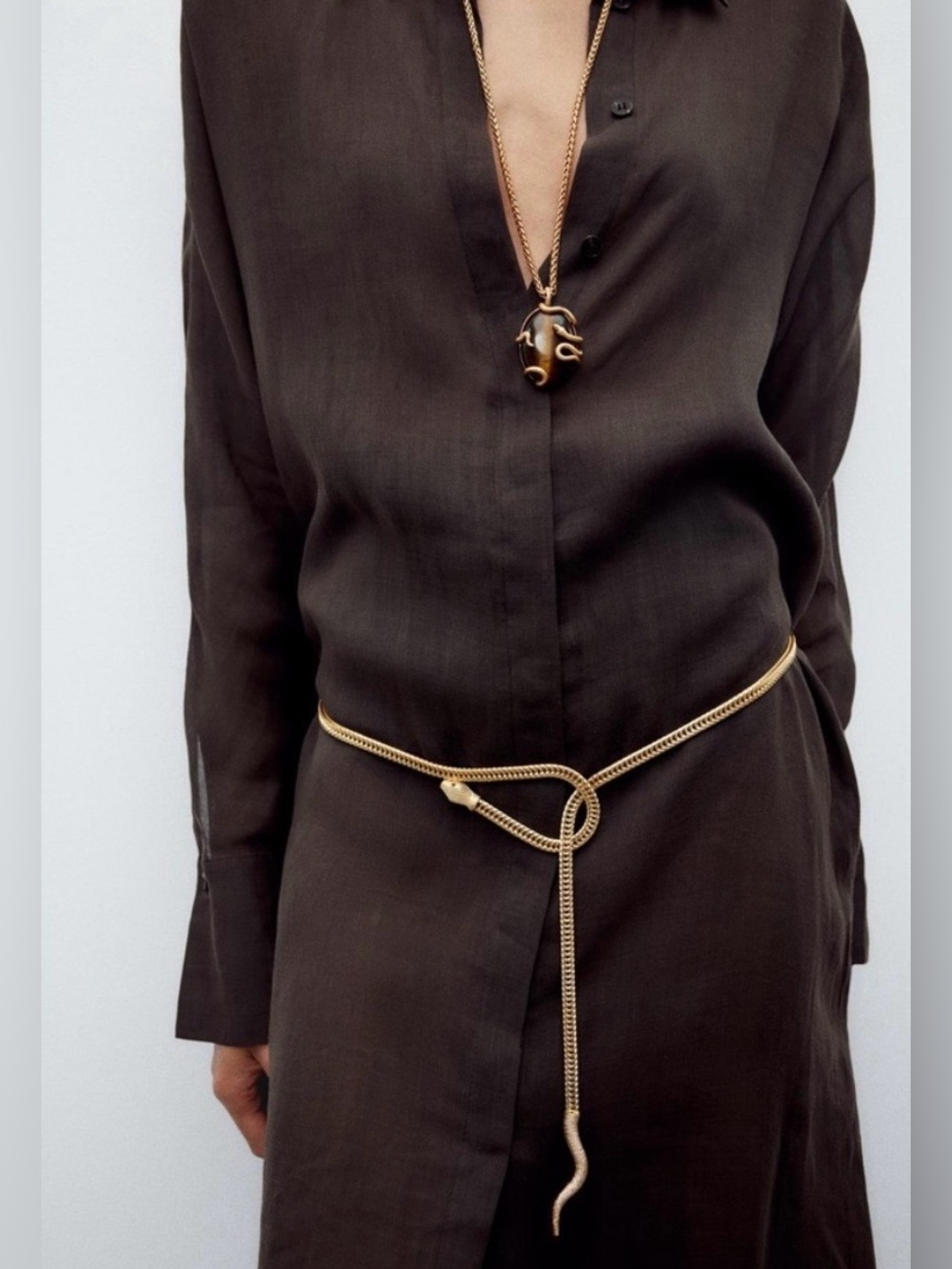 Zara Adjustable Metal Snake Belt